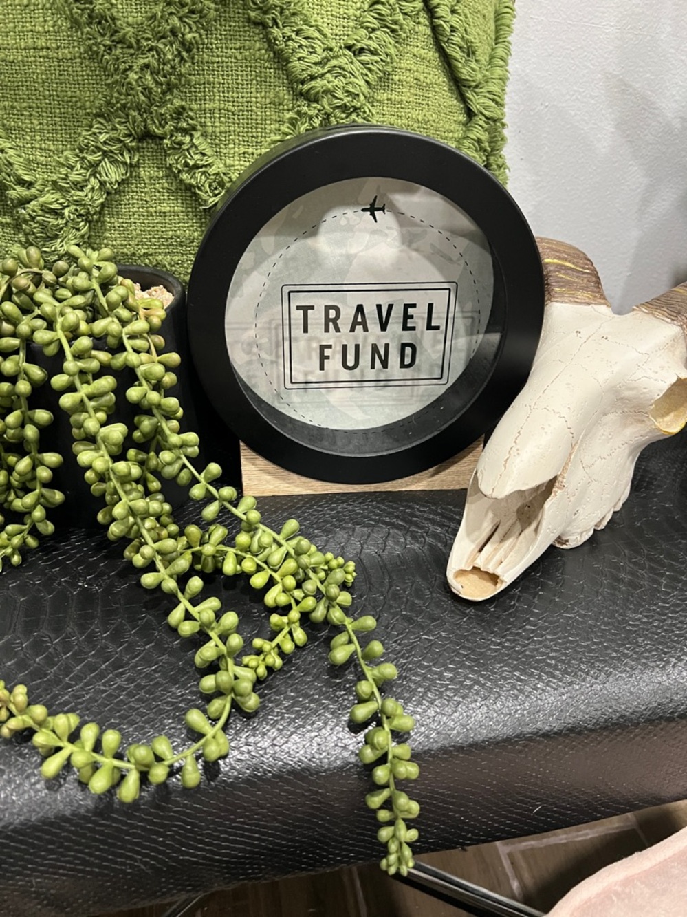 Travel Fund Coin Bank - Black